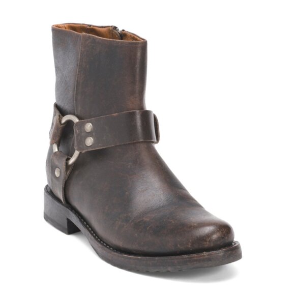 FRYE Black Made In Mexico Leather Veronica Harness Boots - Picture 1 of 2